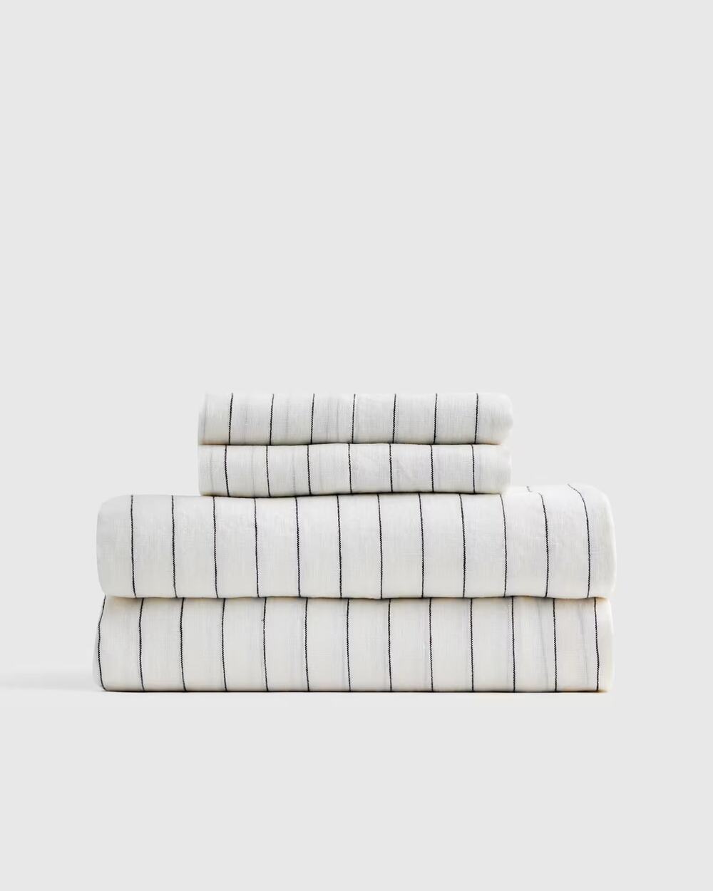 Quince European Linen Pencil Stripe Sheet Set Queen NWOT